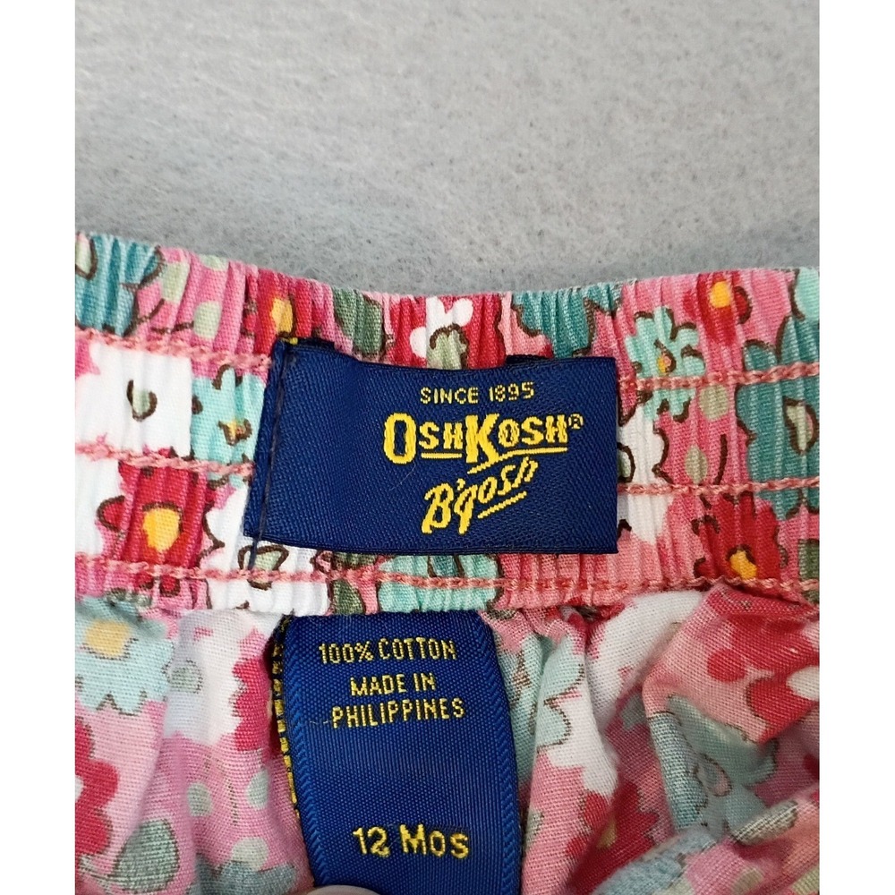 OshKosh B'Gosh Y2K Vtg Light Floral Skirt Bloomers Sz 12 Months,Pink White Green - Picture 4 of 7